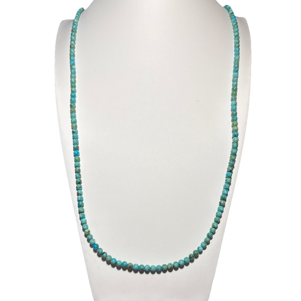 Jay King Turquoise Sterling Silver Beaded  about‎ 36" Long Necklace J14-13
